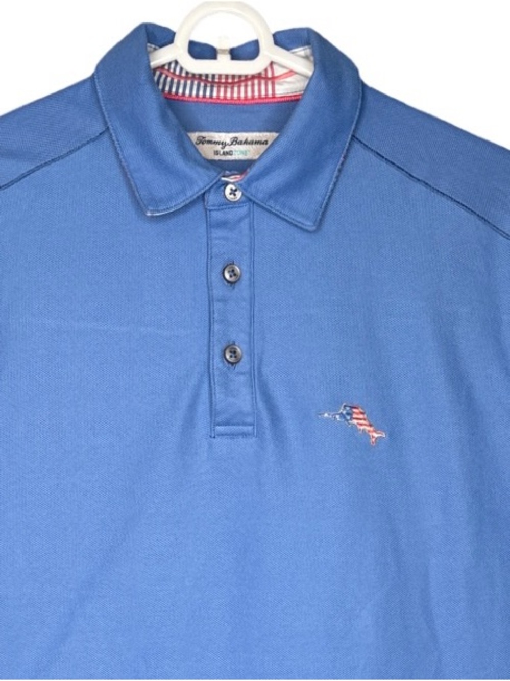 Tommy Bahama Blue Polo Shirt | Lightweight Cotton Blend Small